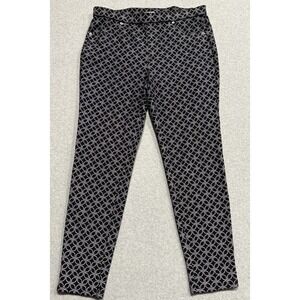 Michael Kors Black Knot Rope Pattern Stretch Pants Womens Size Medium M